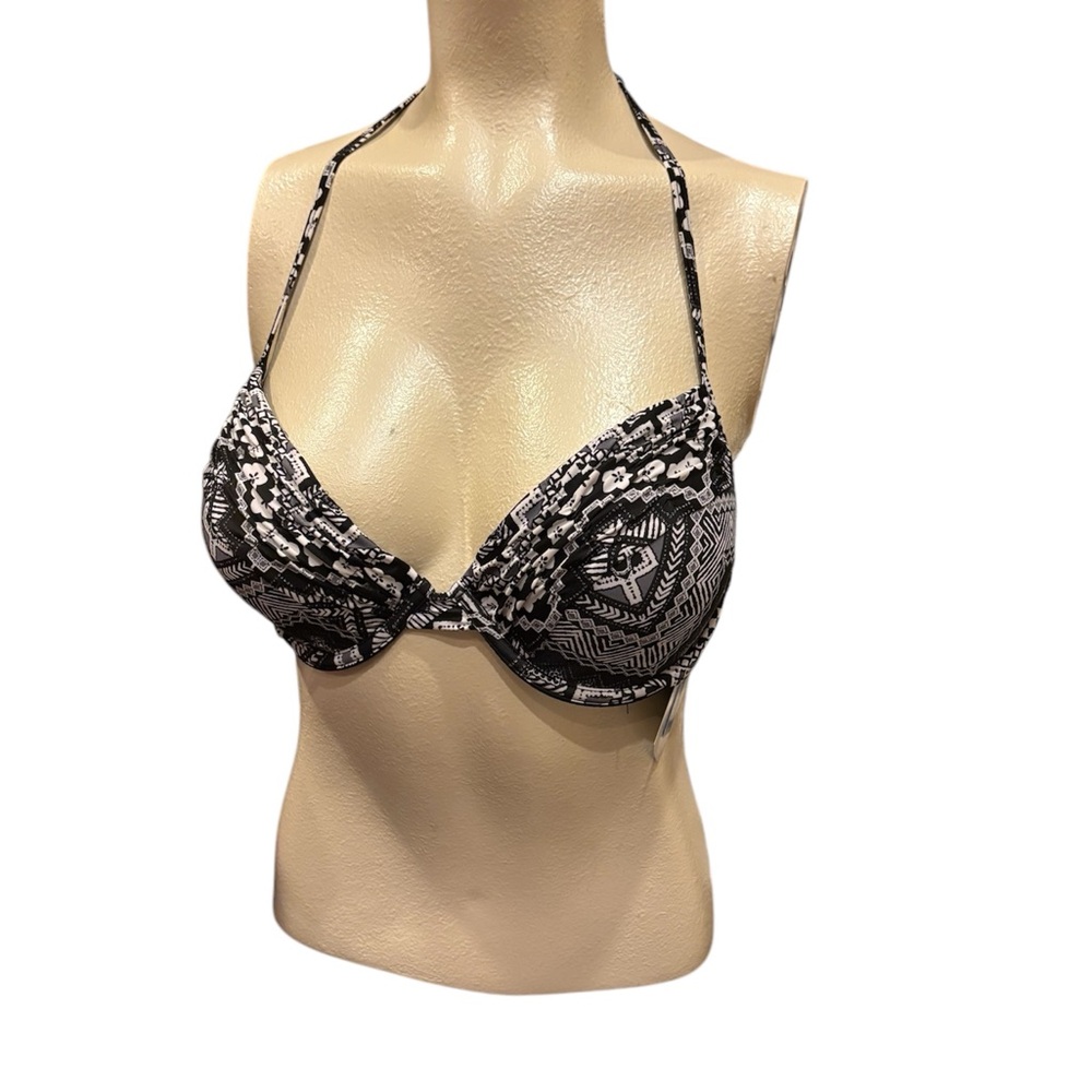 Arizona Jean Black and White Pushup Bikini Top